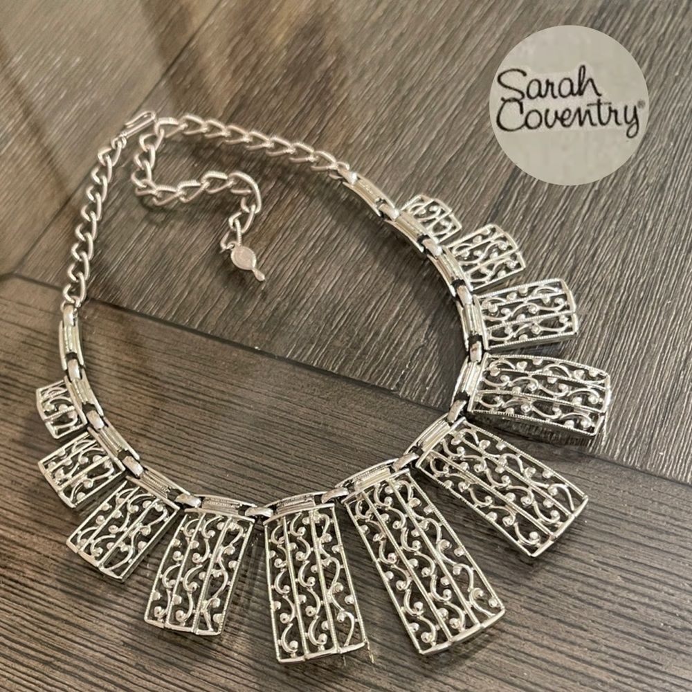 Vintage 1962 Sarah Coventry “Lady of Spain “ Silver-tone Statement Necklace
